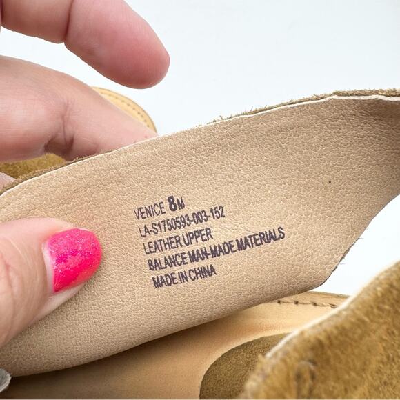 Anthropologie Latigo Venice Boho Suede Leather Open Toe Block Heel Booties Sz 8 - Picture 11 of 12